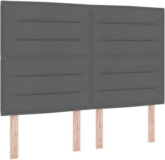 vidaXL Fabric Bed Headboard Dark Gray 160x128cm