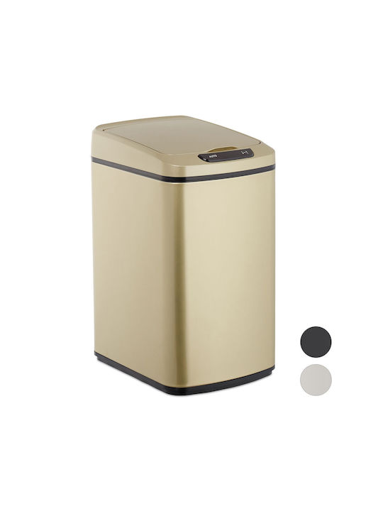 Relaxdays Coș de Gunoi Plastic cu Senzor Negru 12lt 1buc