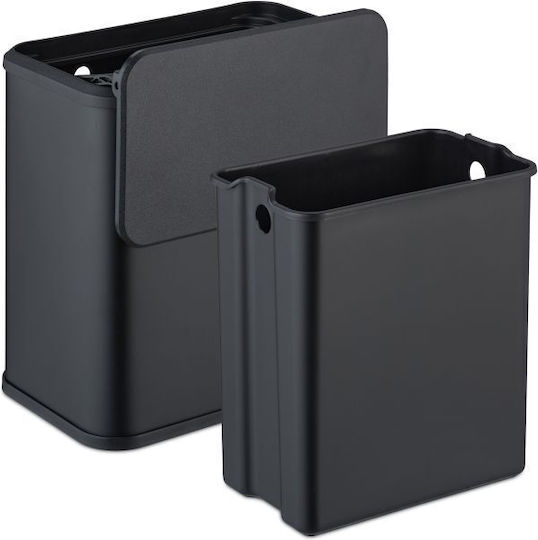 Relaxdays Coș de Gunoi Plastic Negru 5lt 1buc