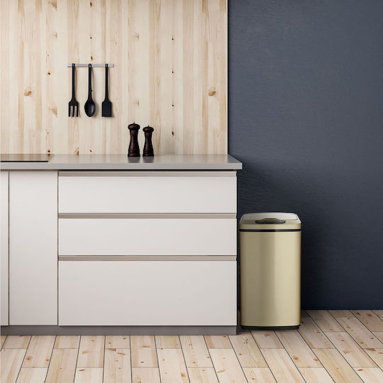 Relaxdays Metallischer Mülleimer mit Sensor Schwarz-Silber 12l