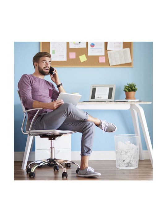 Relaxdays Coș Metalic De Gunoi Alb