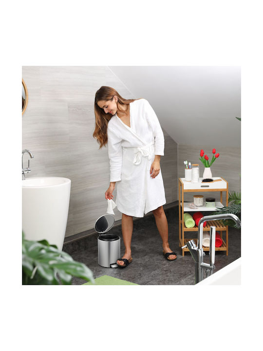 Relaxdays Coș De Gunoi Metalic Cu Pedală Argintiu 5lt