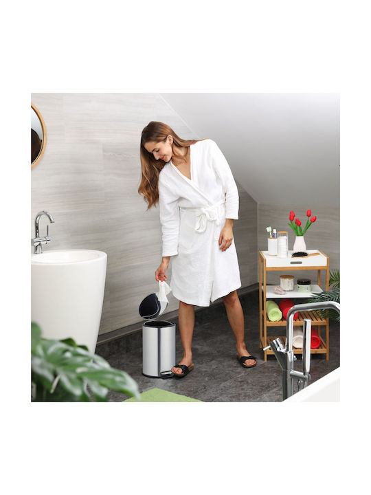 Relaxdays Coș De Gunoi Metalic Cu Pedală Gri 12lt