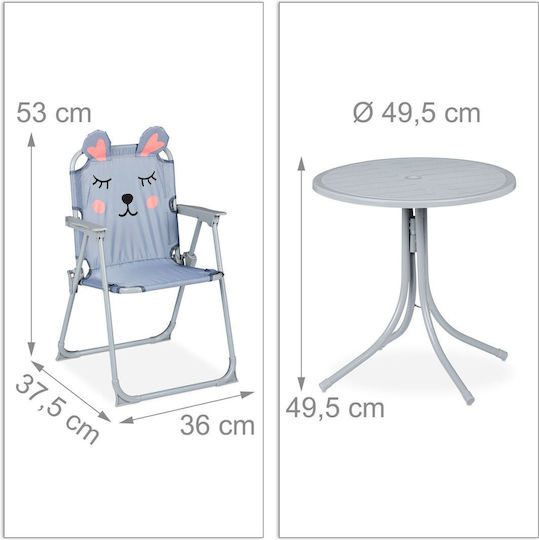 Kids Table Set with Chairs Made of Purple Plastic Relaxdays