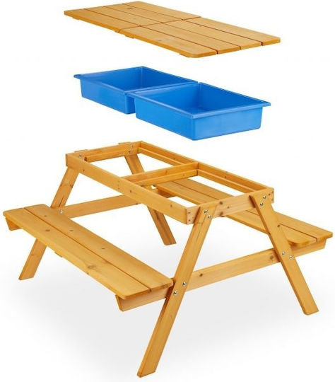 Kinder Tischset mit Stühlen zum Malen aus Plastik Beige Relaxdays