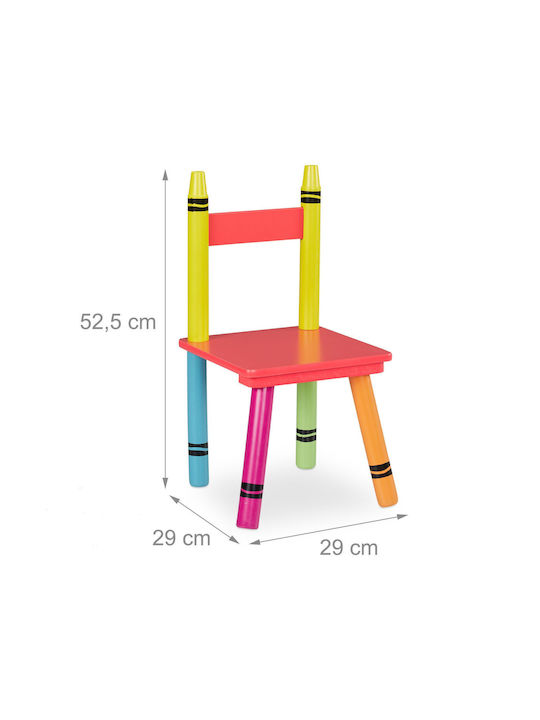 Set Masă Pentru Copii Cu Scaune Din Plastic Multicolor Relaxdays