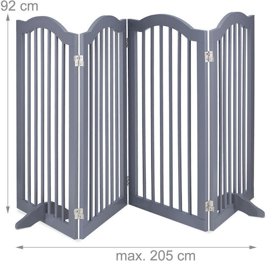Relaxdays Pliabil Ușă de siguranță din Plastic în Culoare Gri 205x92cm 1buc