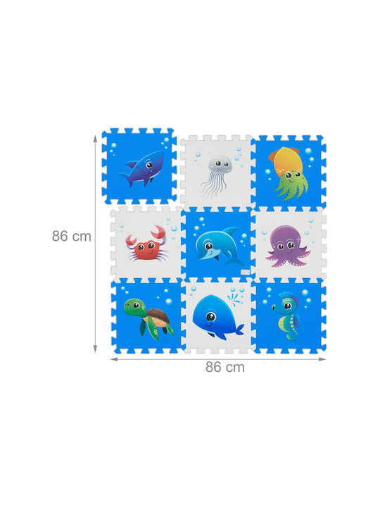 Relaxdays Interaktives Kinder-Bodenpuzzle Design 9-teilig