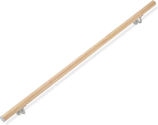 Aluminum Balustrade Beech Look Relaxdays Light Brown 150 Cm