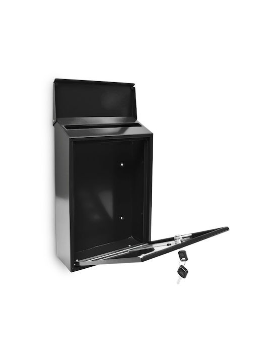 Relaxdays Cutie Poștală pentru Exterior Metalic în Culoarea Negru 40x25x10cm