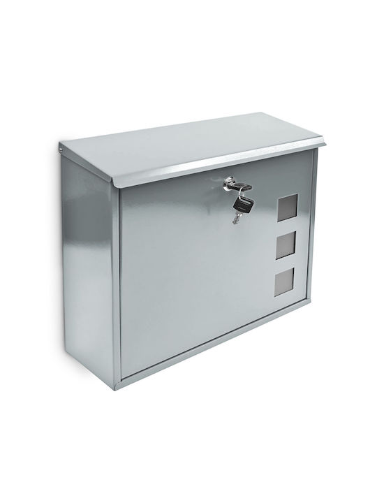 Relaxdays Cutie Poștală pentru Exterior Metalic în Culoarea Gri 34.5x33x10.5cm
