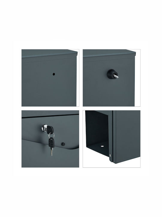 Relaxdays Cutie Poștală pentru Exterior Inox în Culoarea Gri 37x37x11cm