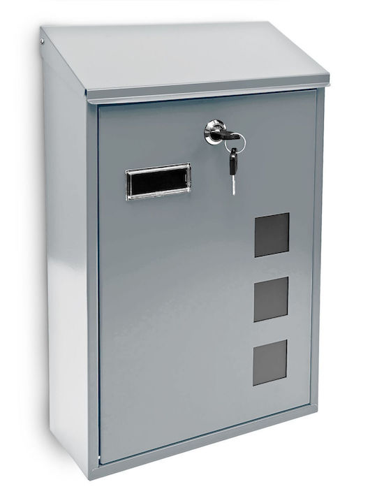 Relaxdays Cutie Poștală pentru Exterior Metalic în Culoarea Gri 40x25x10cm