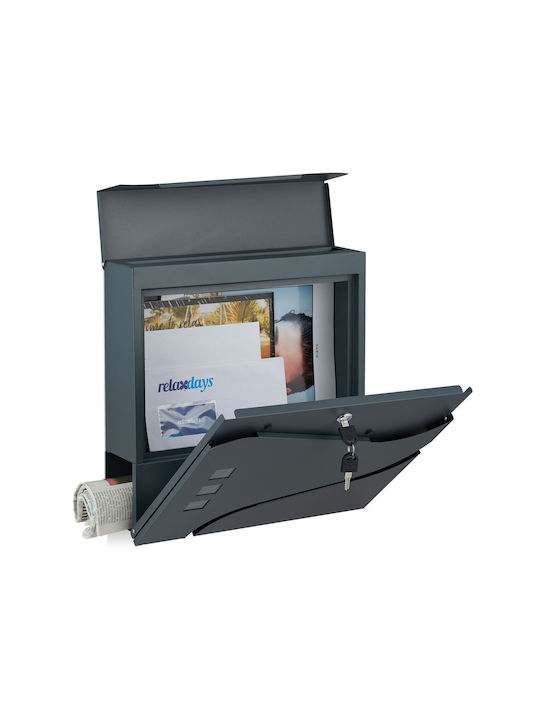 Relaxdays Cutie Poștală pentru Exterior Inox în Culoarea Gri 37x37x11cm