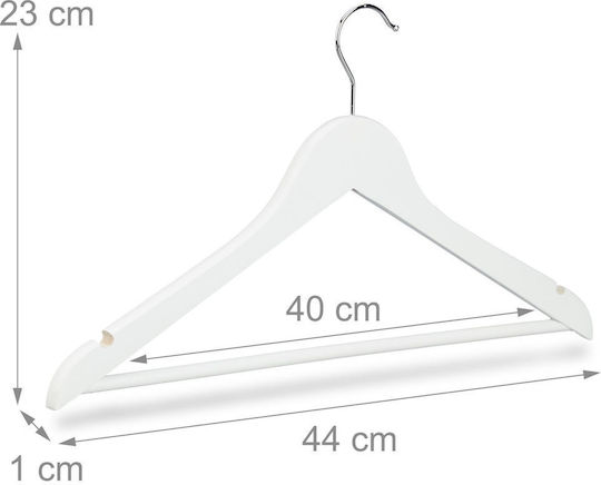 Relaxdays Umeraș pentru Dulap pentru pantaloni Lemn Albă 20buc