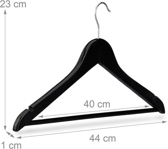 Relaxdays Umeraș pentru Dulap pentru pantaloni Lemn Neagră 20buc