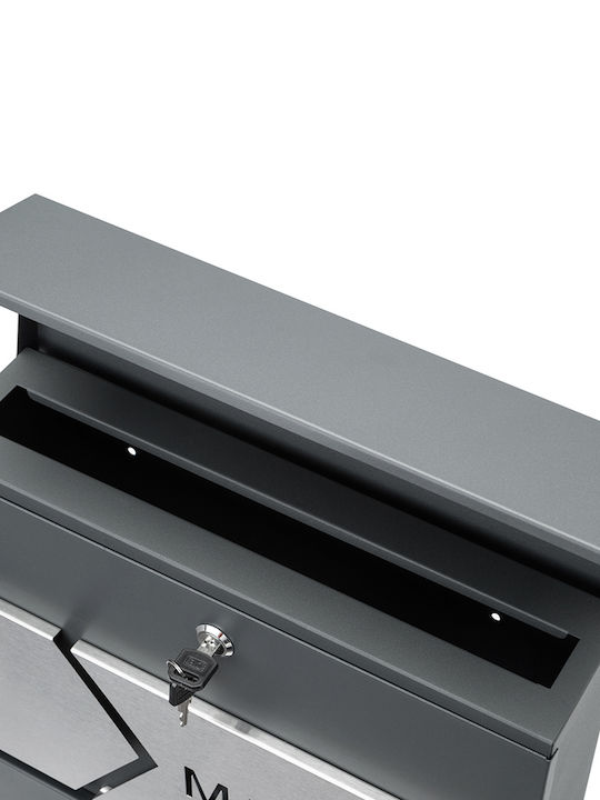 Deuba Cutie Poștală pentru Exterior Inox în Culoarea Gri 37x11x36.5cm