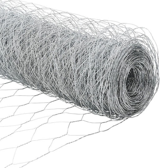 vidaXL Hexagonal Fencing Wire Fencing Galvanized Set Silver 1.6x10m