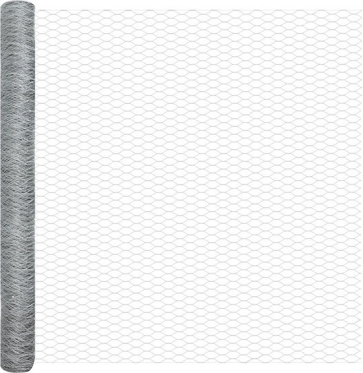 vidaXL Hexagonal Fencing Wire Fencing Galvanized Set Silver 1.6x10m