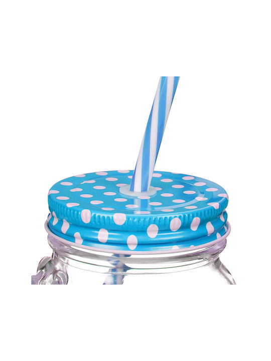 Relaxdays Set de pahare Cocteiluri / pentru apa din Sticlă cu pai 400ml 8buc