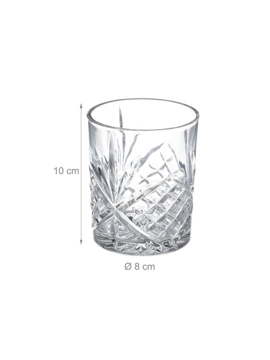 Relaxdays Set de pahare Whiskey din Sticlă în Culoarea Negru 300ml 4buc