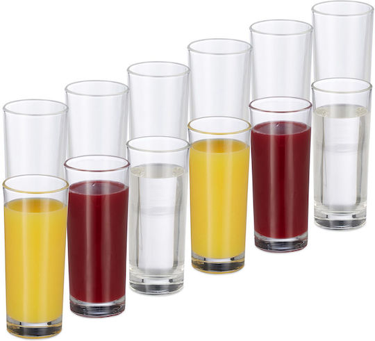 Relaxdays Set de pahare Cocteiluri / pentru apa din Sticlă 300ml 12buc