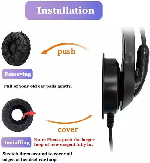 Plantronics Ανταλλακτικά Earpads Blackwire Μαύρα