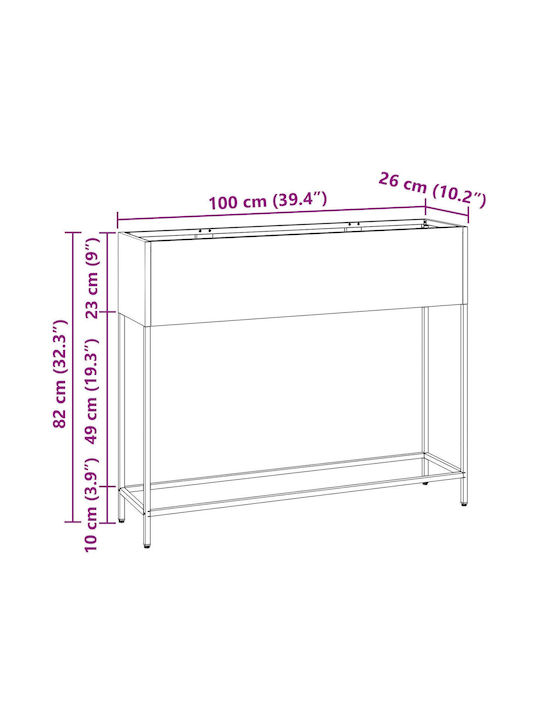 vidaXL Γλάστρα Μεταλλική Brown 100x26x82εκ.
