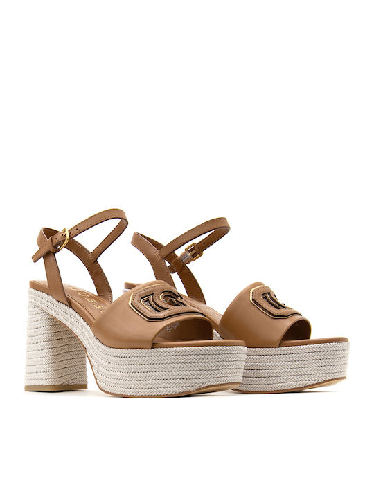 Leather Sandals Tabac Brown