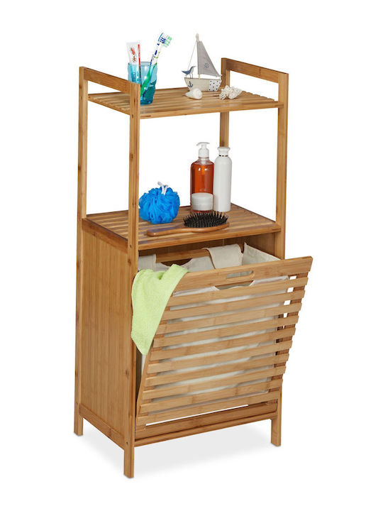 Relaxdays Καλάθι Απλύτων Bamboo Πτυσσόμενο 32.5lt 100x45.5x33.5cm Μπεζ