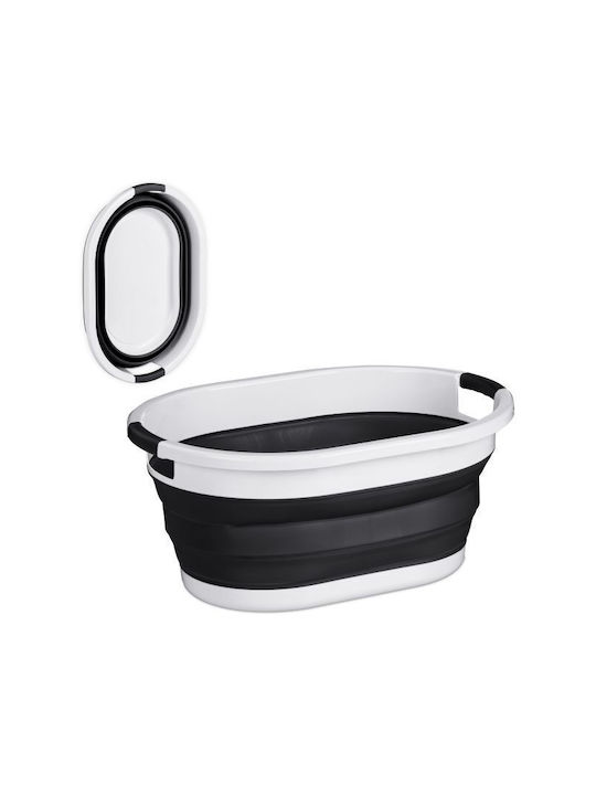 Relaxdays Coș De Rufe Din Plastic Pliabil 27.5x61x44cm Alb