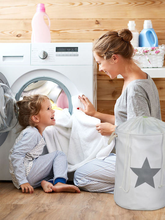 Relaxdays Wäschekorb Stoff Klappbar 60lt Weiß
