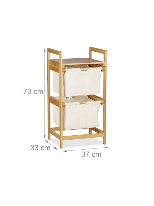 Relaxdays Coș De Rufe Din Bambus 12,5 L 73x37x33 Cm Bej