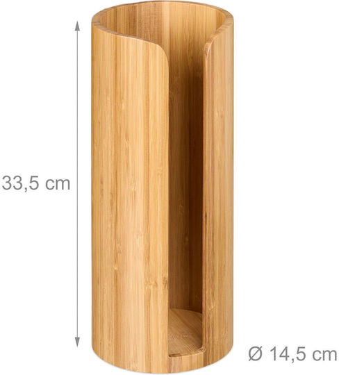 Relaxdays Paper Holder Bamboo