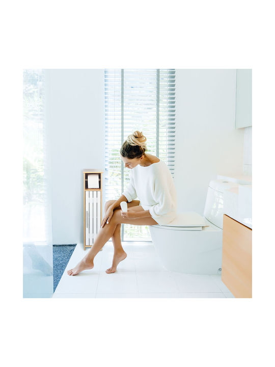Relaxdays Suport de hârtie Bambus Albă 4052025455187