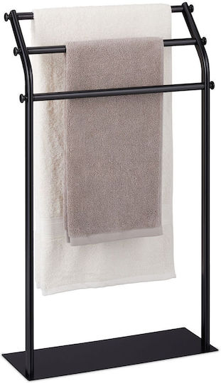 Relaxdays Raft de haine de Baie Simplu ​19x19cm Inox Negru