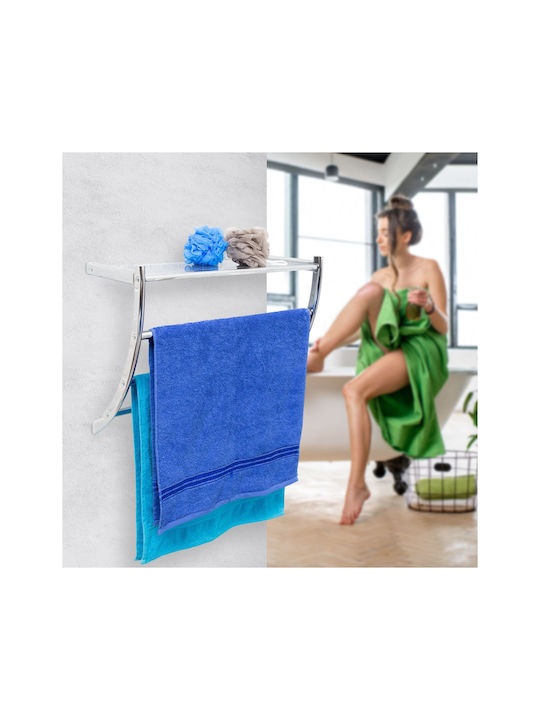 Relaxdays Raft de haine de Baie Simplu ​23x23cm Inox Gri