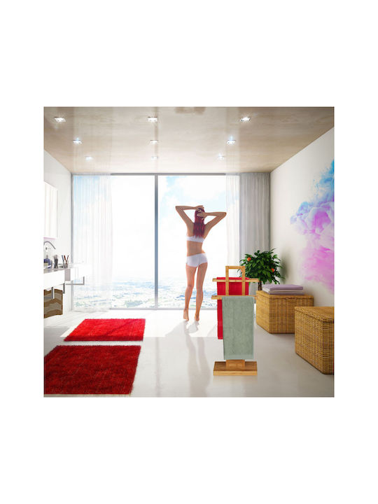 Relaxdays Freistehender Kleiderständer Badezimmer Einzeln ​23.5x23.5cm Silber