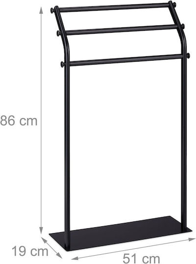 Relaxdays Поставка за дрехи Баня Единичен ​19x19см Inox Черен