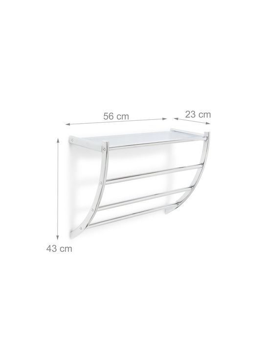 Relaxdays Raft de haine de Baie Simplu ​23x23cm Inox Gri