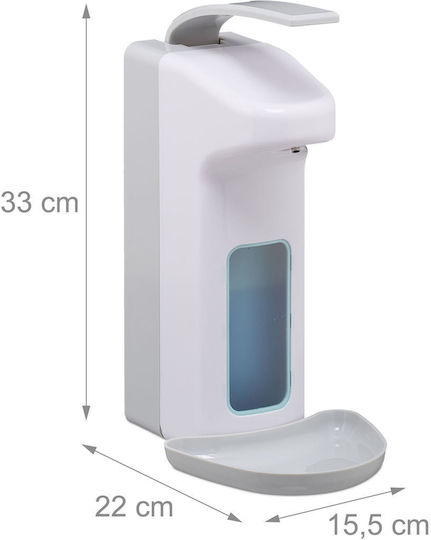 Relaxdays Montat pe perete Dispenser Plastic Alb 1000ml