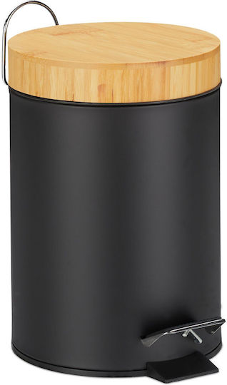 Relaxdays Bamboo Καλαθάκι Μπάνιου 3lt Μαύρο