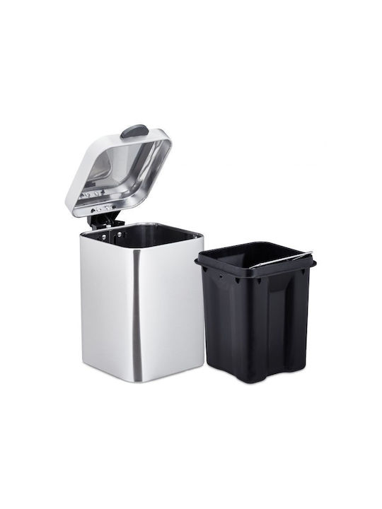 Relaxdays Inox Perie de toaletă 3lt Gri