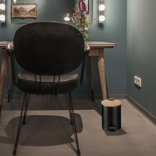 Relaxdays Metallisch Badezimmer Mülleimer 3Es Schwarz