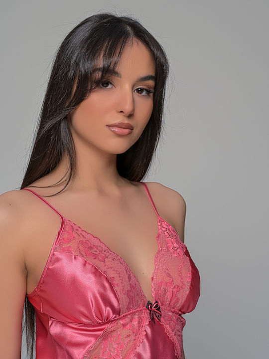 Milena by Paris Καλοκαιρινό Σατέν Babydoll Καρπουζί