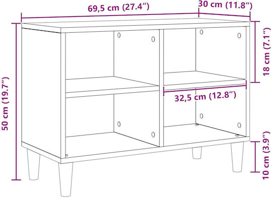 TV-Ständer Karydia Téchni M69.5xP30xH50cm