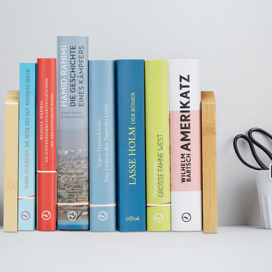 Set 2 Bamboo Bookends Natural 17 X 11.5 X 12.5 Cm