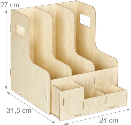 Desk Organizer Made Mdf 27 X 24 X 31.5 Cm Light Brown