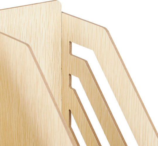 Suport organizator documente din MDF 29,5 x 33 x 24 cm maro deschis