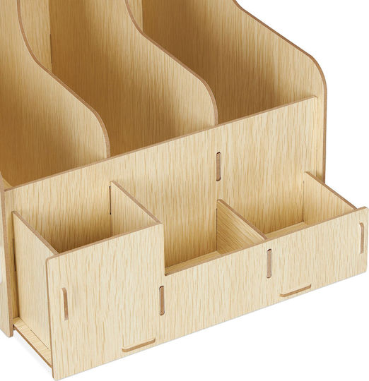 Desk Organizer Made Mdf 27 X 24 X 31.5 Cm Light Brown